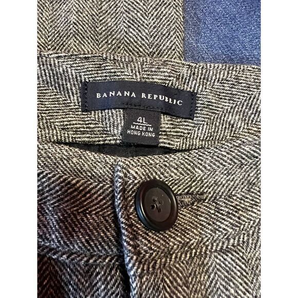 Banana republic grey wool blend trouser wide leg pants 4 long career classic - Picture 3 of 4